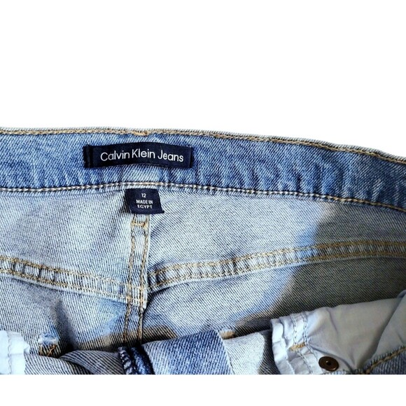 Calvin Klein Women's Size 12 High Rise Straight Leg Jeans Light Blue 27" Inseam - Picture 7 of 10